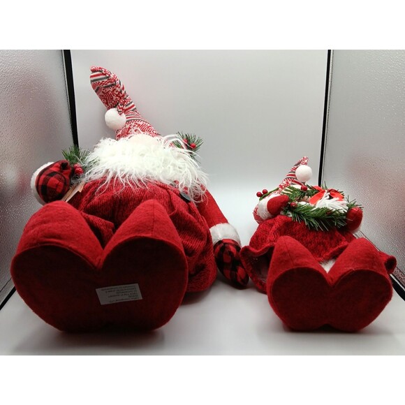 Christmas Holiday Plush Figurines Gnome Decor Set of 4 Knit Festive Seasonal - Picture 7 of 15